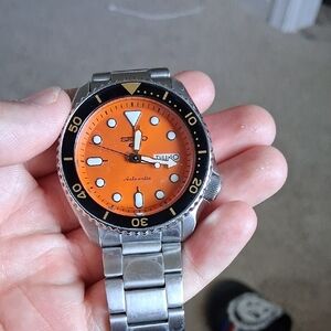 Seiko 5 Orange Dial Automatic Watch